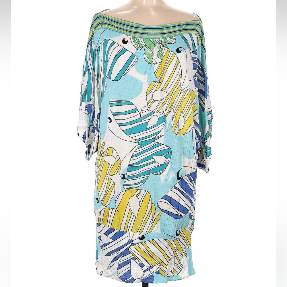 Vintage Y2K BCBGMaxAzria Monarch Butterfly Kaftan Dress Tropical Resort Size M